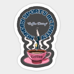 Monday Coffee Diving Sticker